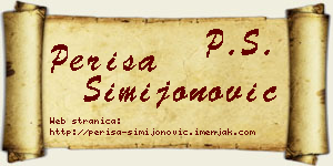 Periša Simijonović vizit kartica